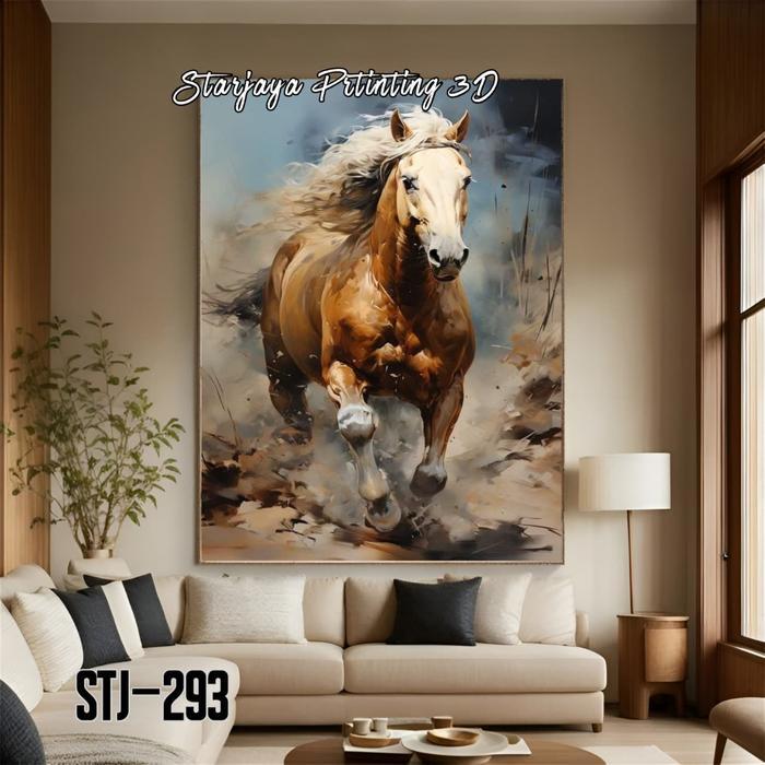 Stiker Dinding 3D Kuda Gagah & Keren - Wallpaper Motif Kuda - Dekorasi Rumah & Kantor Mewah