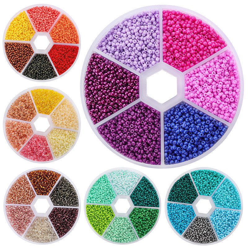2mm Glass Seed Beads Kit Bracelet Making Kit Small Beads Assortment Colors Craft Loose Beads for