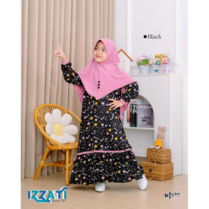 Gamis Anak Perempuan Izzati Set Hijab Untuk 2-11 Th By Mysha Kids Muslimah Baju Muslim Anak Katun