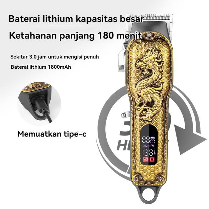 Alat Potong Rambut Rambut Naga Cliper Alat Cukur Rambut Elektrik Hair Clipper Emas Cordless