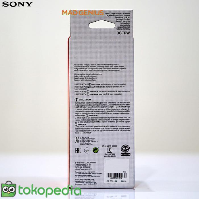 Sony Charger Baterai Bc-Trw / Baterai Charger Mirroless Sony Original