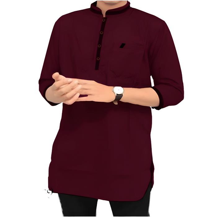 KEMEJA KOKO KEMKO PRIA COWOK DEWASA KURTA AGAM LENGAN PENDEK SANTRI MUSLIM ELEGAN LEBARAN BRANDED