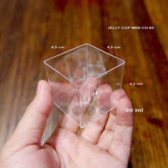 JELLY CUP MINI CH-85 / CH85 SQUARE MINI / CUP DISSERT / CAKE JELLY ISI 50 PCS