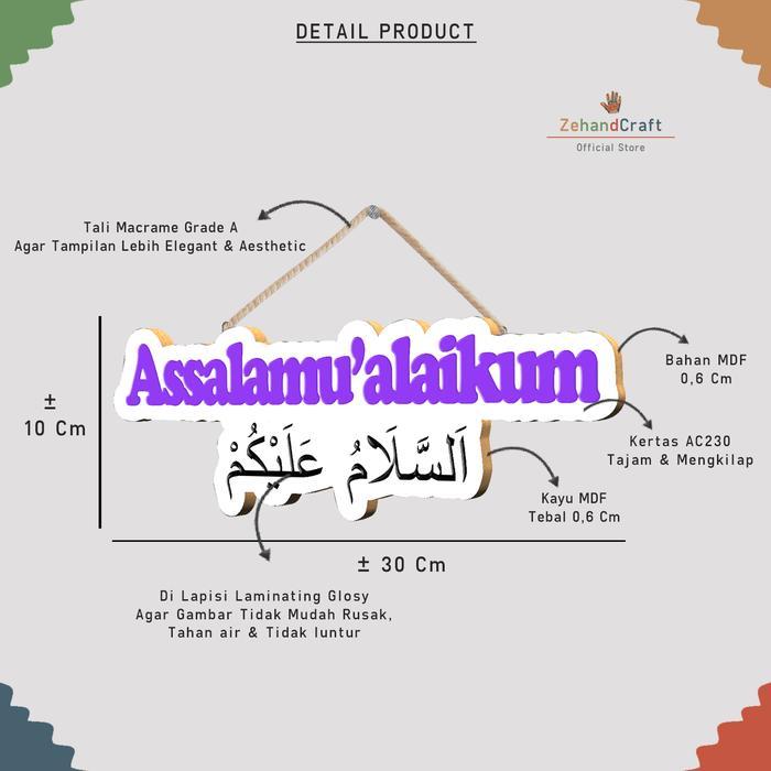 "New" Zehandcraft - Hiasan dinding pintu assalamualaikum / Gantungan pintu assalamualaikum