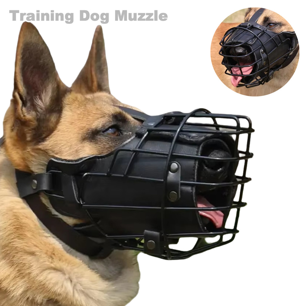 Anti-Biting Training Dog Muzzle Pet Tactical Impact Cage Breathable Metal Mask for Rottweilers