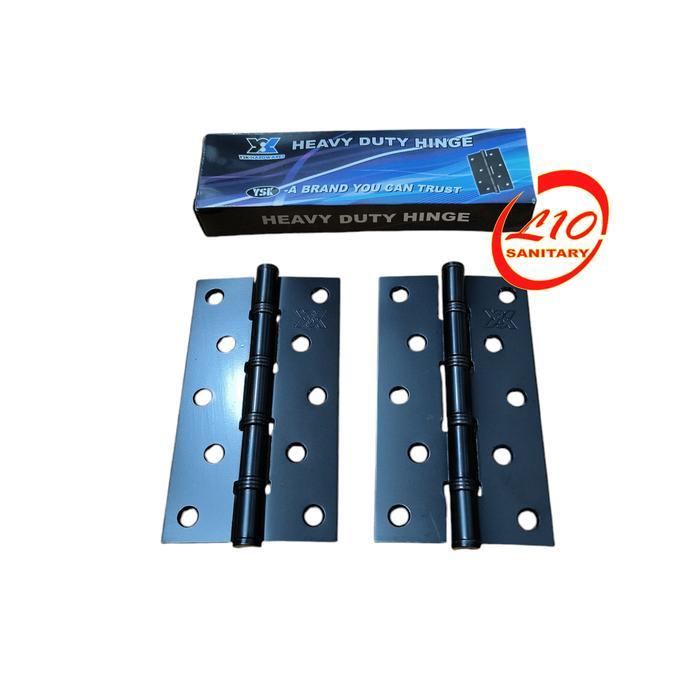 5" HITAM / Engsel Pintu Tebal HITAM BLACK NISHIO 5" inch