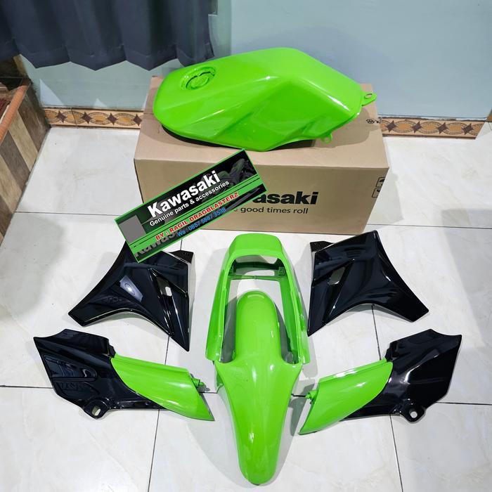 full cover body set ninja r ninja ss hijau muda original - body set+tangki