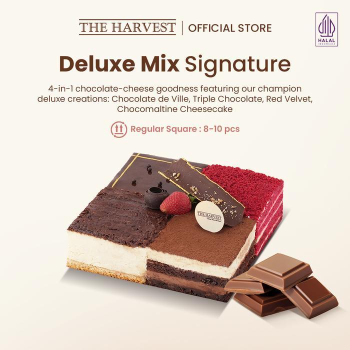 Deluxe Mix Signature Regular Square Kue Ulang Tahun Rasa Dengan Pilihan 4 Rasa Coklat Dan Keju