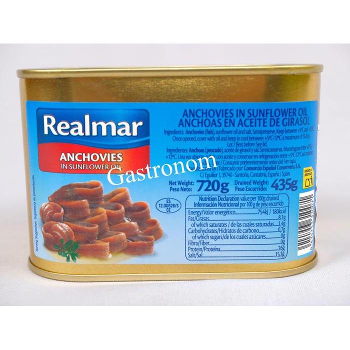 Realmar Anchovies in Sunflower Oil 720gr