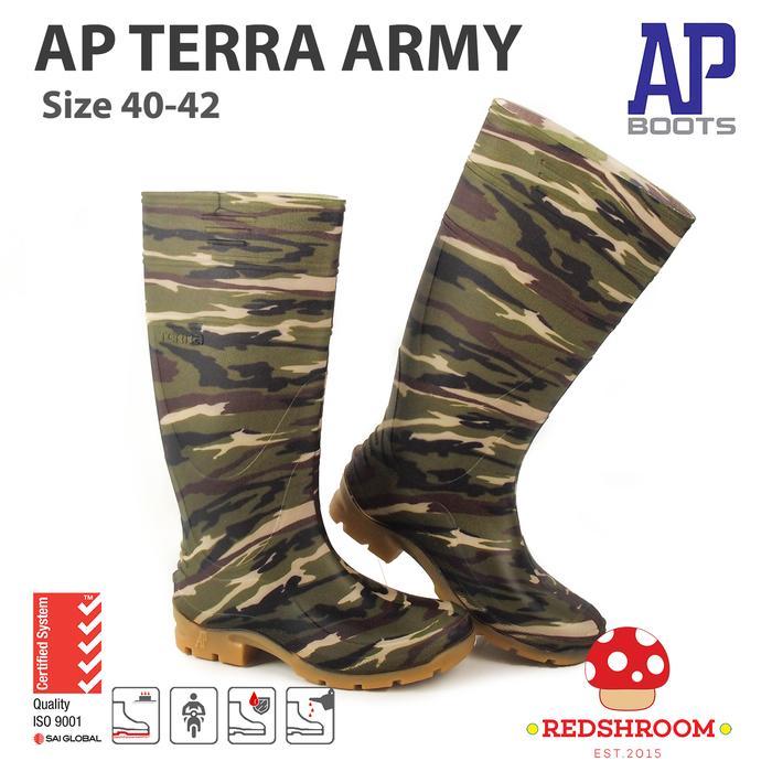 Sepatu Boot Tinggi AP BOOTS AP TERRA ARMY - Sepatu Berkendara Shoes Pria Karet