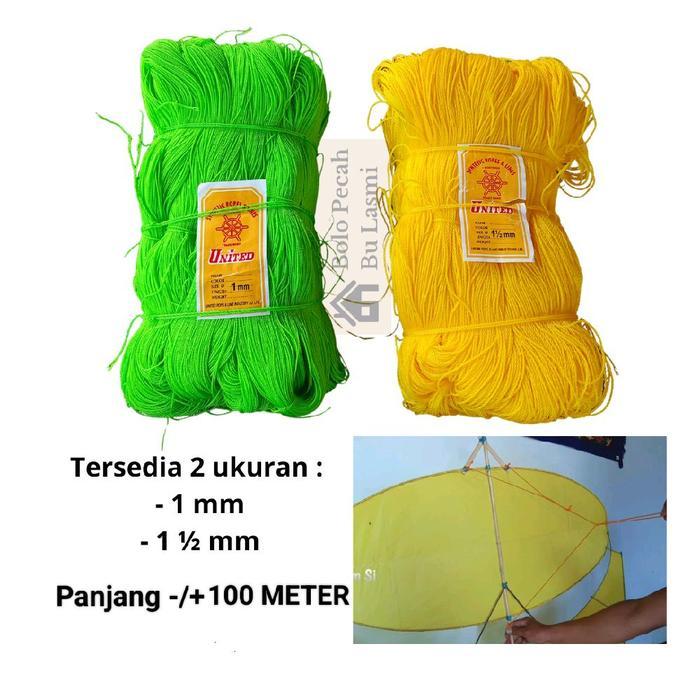 (Panjang -/+ 100 meter) / Tali Tambang Tampar 1 mm dan 1,5 mm / Tali Layang-layang / Tali Tukang