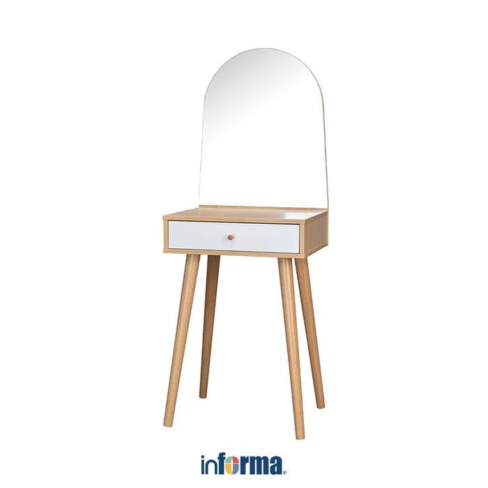 Informa Fiona Meja Rias - Putih Oak Meja Rias Minimalis Kosmetik Make Up Meja Cermin Tolet