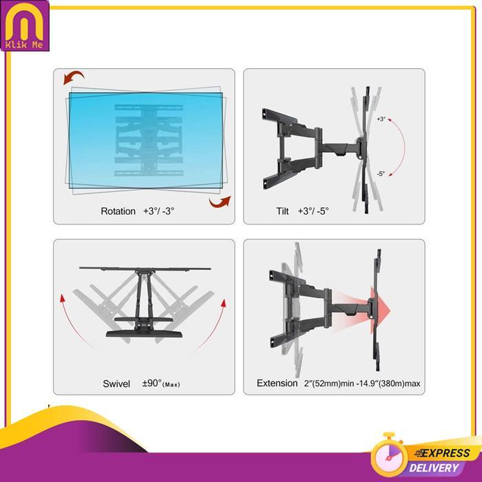 [] Bracket tv led NB P6 untuk tv led, lcd, plasma, 43-70 inchi - Hitam