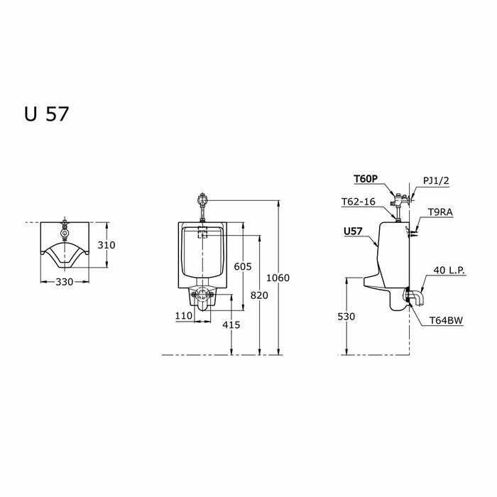 Urinal Toto U 57 / Urinoir Toto U57 / Tempat Kencing Toto U 57