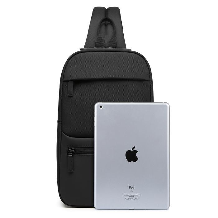 Aerostreet - Tas Selempang Pria & Wanita Hga Bahan Nylon Water Repellent Kecil Outdoor Keren Hitam