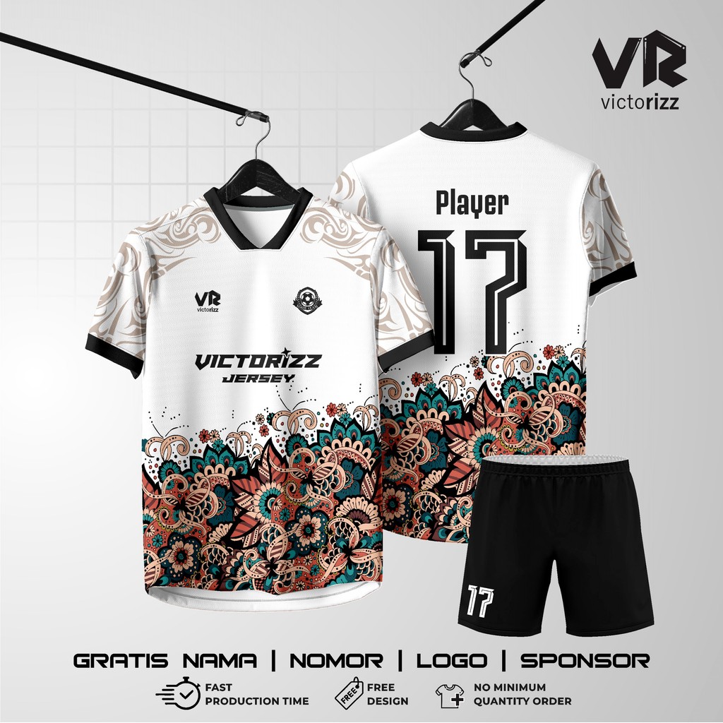 JERSEY FULL PRINTING FREE CUSTOM DESIGN CUSTOM NAMA DAN NOMOR | JERSEY FUTSAL/SEPAK BOLA/BADMINTON/V