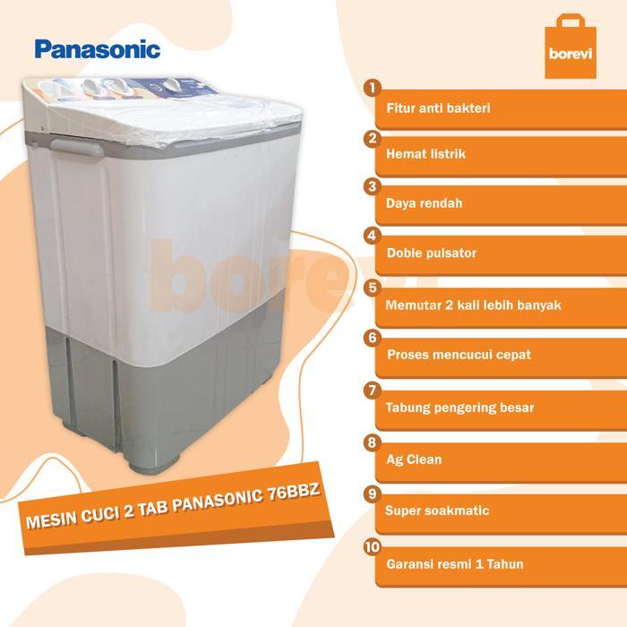 MESIN CUCI PANASONIC W76BBZ2 - MESIN CUCI 2 TABUNG 7,5 KG PANASONIC
