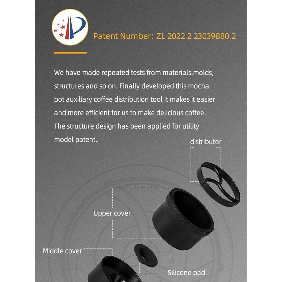 MHW-3BOMBER Moka Pot Cyclone Coffee Distributor - Dosing Ring Moka Pot dosing distributor moka pot