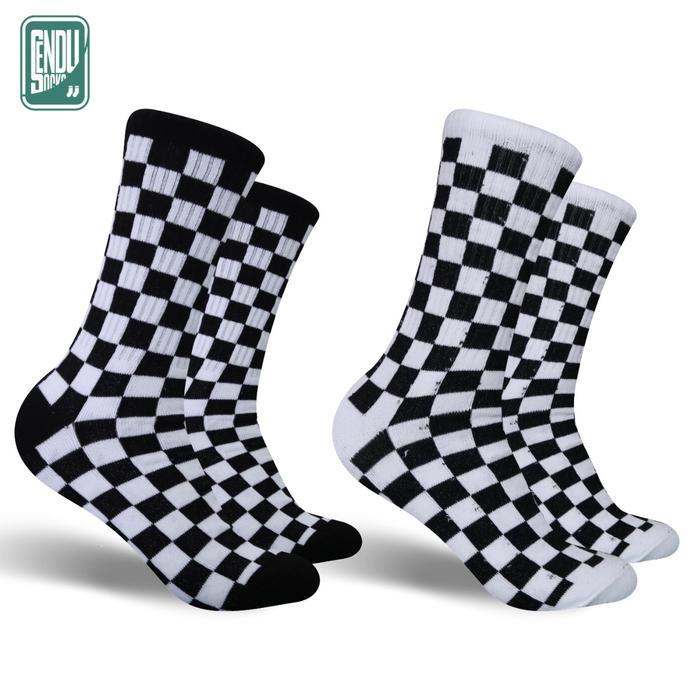 Kaos Kaki Motif Catur Oldschool Skate Panjang Premium