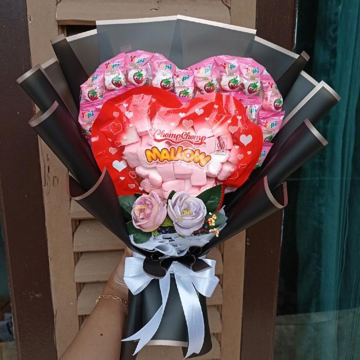 BOUQUET PERMEN YUPI JUMBO BUCKET MARSHMALLOW BIRTHDAY GIFT BUKET HADIAH ULANG TAHUN WISUDA BUKET