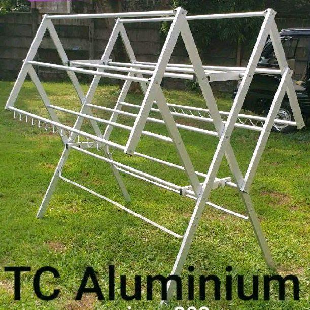 TC ALUMINIUM JEMURAN BAJU PREMIUM ALUMINIUM TEBAL HIGH QUALITY JEMURAN BAJU 2 METER JUMBO 13 + 2