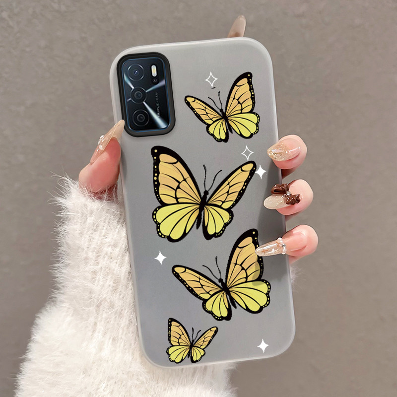 Casing Hp Untuk OPPO A16 OPPO A16s OPPO A54s Case Casing Pola kupu-kupu Cesing HP Kasing Jelly pelin