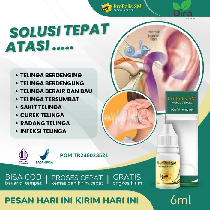 Propolis Sm Herbal Tetes Telinga Berdenging, Berair Dan Bau, Berdengung, Tersumbat, Kuping Congek,