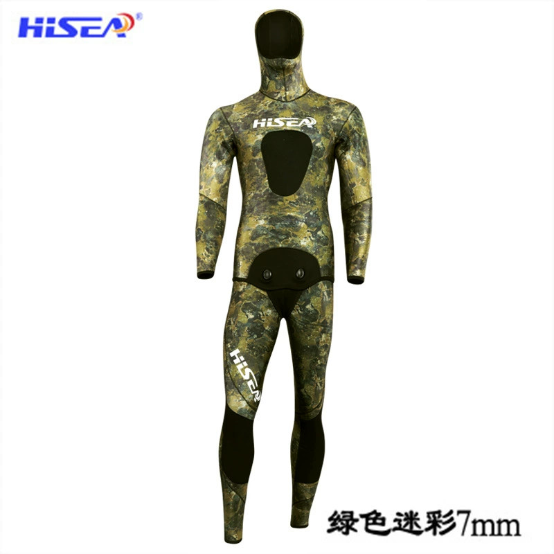 ?Hisea 7mm YAMAMOTO Wetsuit Camouflage Warm Spearfishing Open Cell Diving Suit Surf Scuba Snorkeling