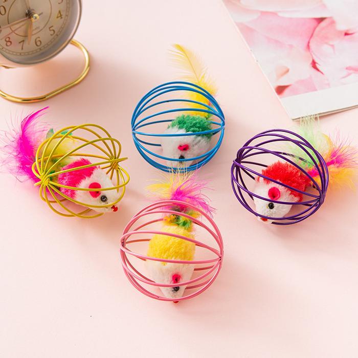 Mainan Kucing/Mainan Boneka Tikus Yang Dikurung/ Mainan Lucu Anjing/ M