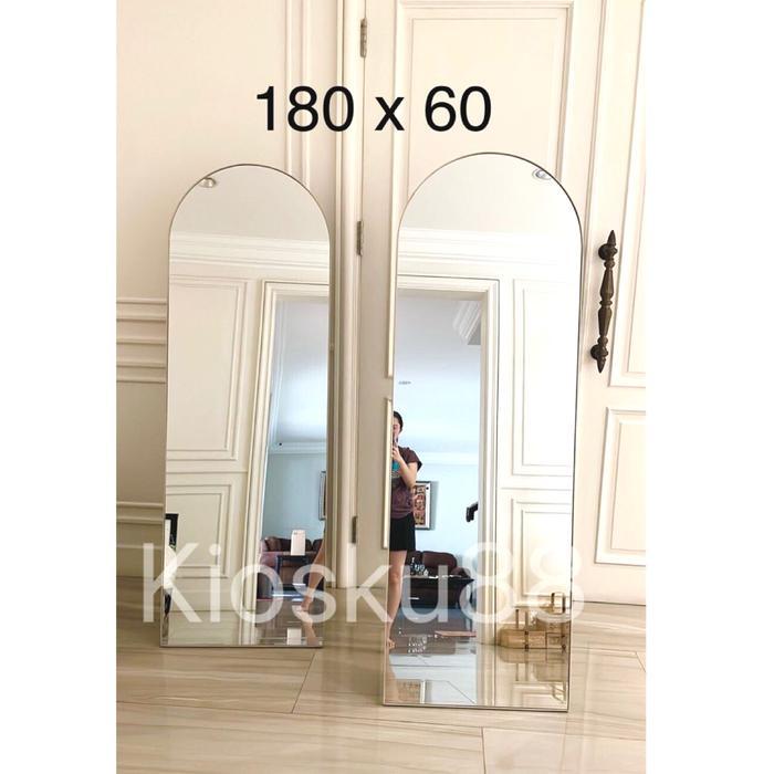 Standing Mirror Cermin Standing Cermin Full Body Oval Frameless Full Body Cermin Badan Premium