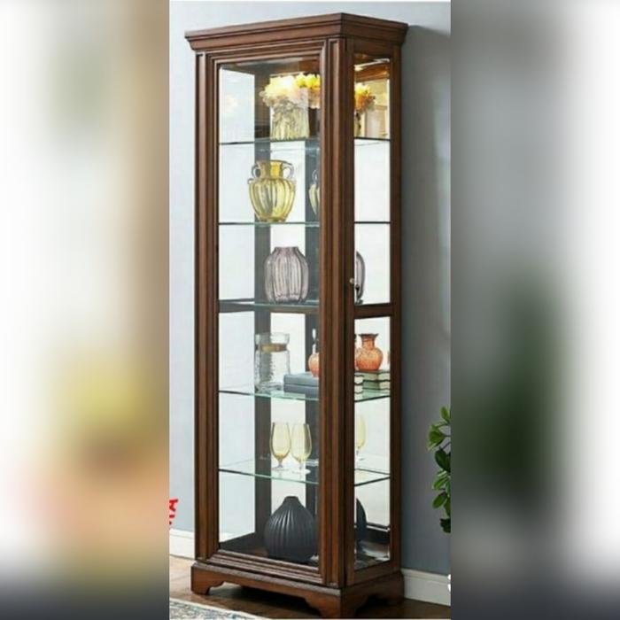 lemari hias kaca, rak hias kaca jati