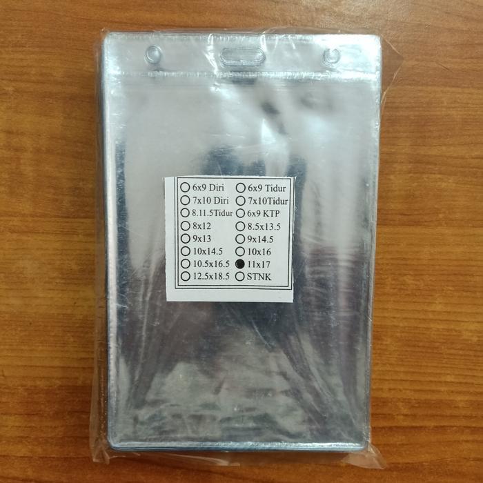 BEST SELLING Plastik Panitia ID Card 11 x 17 CM Ukuran A6 isi 100 Lbr Transparan Tegak untuk Kartu
