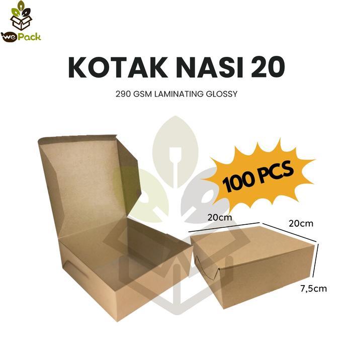 Kotak Nasi Kertas Box Makanan Catering Eco Paper Laminasi Foodgrade Xl
