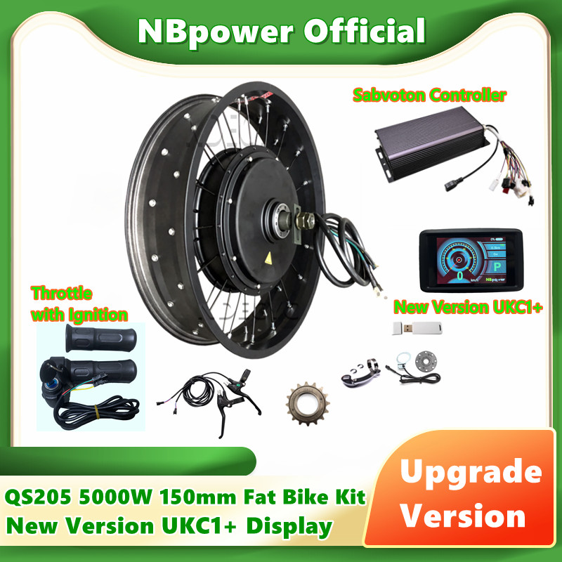 NBpower/QS205 150mm Dropout 50H 48-72v 5000W Brushless Hub Motor Electric Fat Bike Ebike Conversion