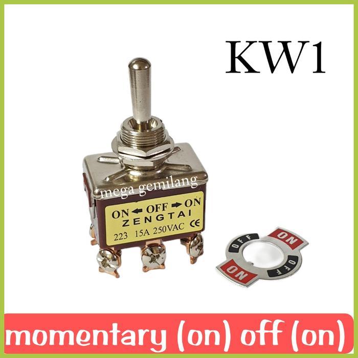 Schneider - Saklar Toggle Switch Momentary 6P (On) - Off - (On)