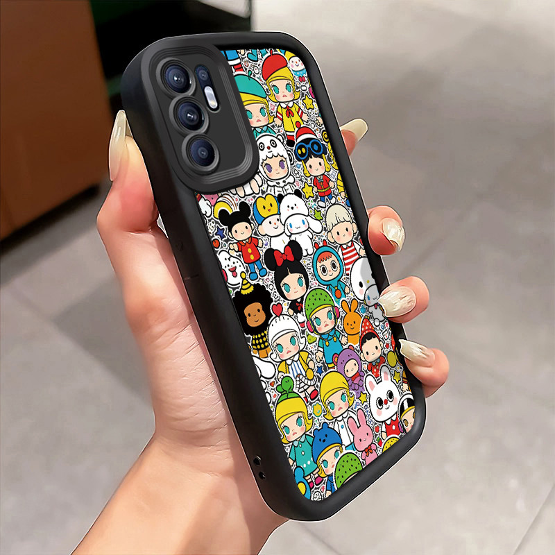 Casing Hp Untuk OPPO Reno 6 Case Gaya Blind Box dengan Karakter Terkenal Kasing silikon yang lagi hi