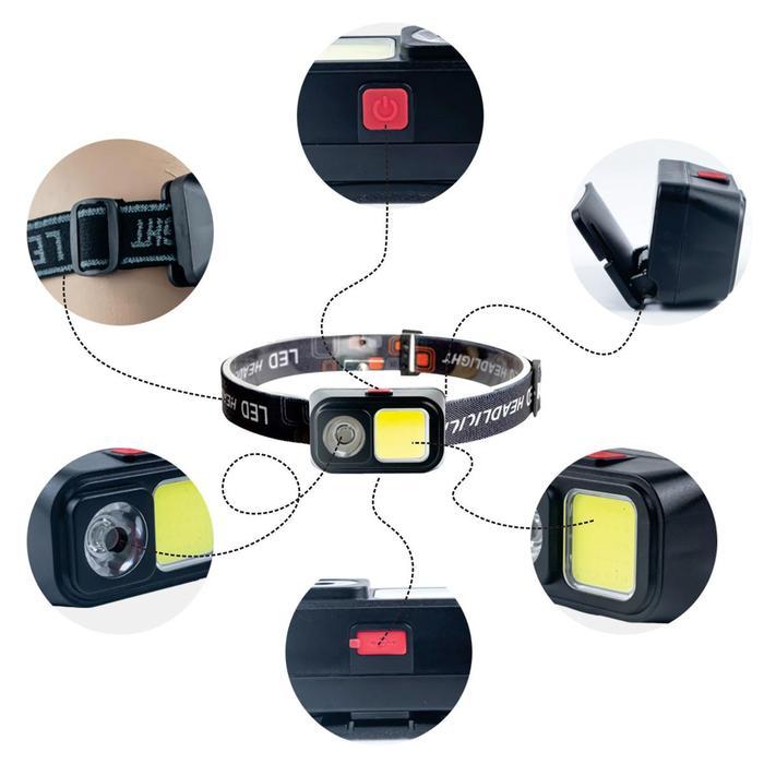 Senter Chas Kepala Headlamp Senter Kepala Dengan Usb Charger -Headlamp-D-212