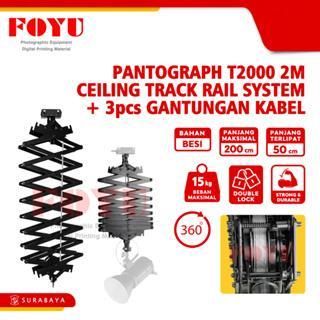 Pantograph T2000 (2M) Untuk Ceiling Track Rail System dan 3 pcs Gantungan Kabel Lampu