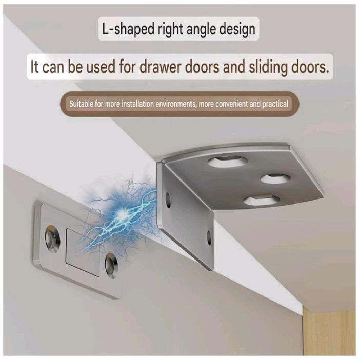 Magnet L Kunci Tempel Pintu Kulkas Lemari Baju Laci Rak Jendela Geser Door Closer Stoper Pengaman