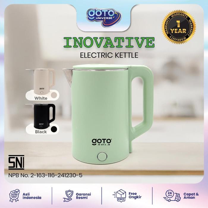 Goto Sola Electric Kettle Teko Listrik Pemanas Air Stainless Steel