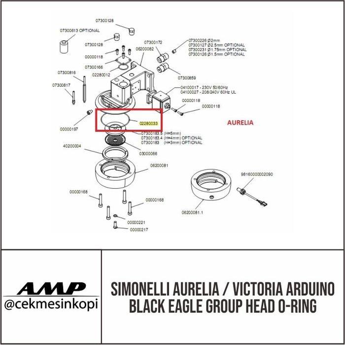 HRG DISKON Simonelli Aurelia / Victoria Arduino Black Eagle Group Head O-Ring