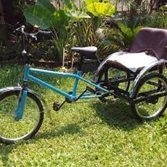 Sepeda Roda Tiga Dewasa+ Boncengan Penumpang Dewasa