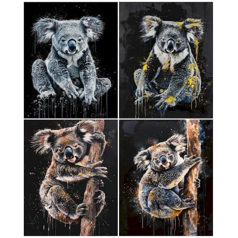 GATYZTORY Frame DIY Painting By Numbers Koala Animals Picture By Numbers Handpainted Oil Painting