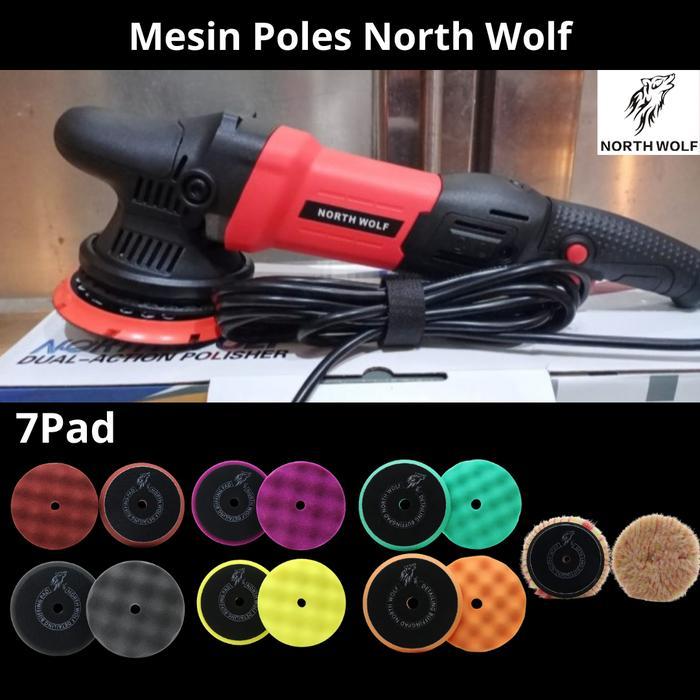 Mesin Poles North Wolf Dual Action 15Mm Dual Action Polisher Mobil Car 3 Inch