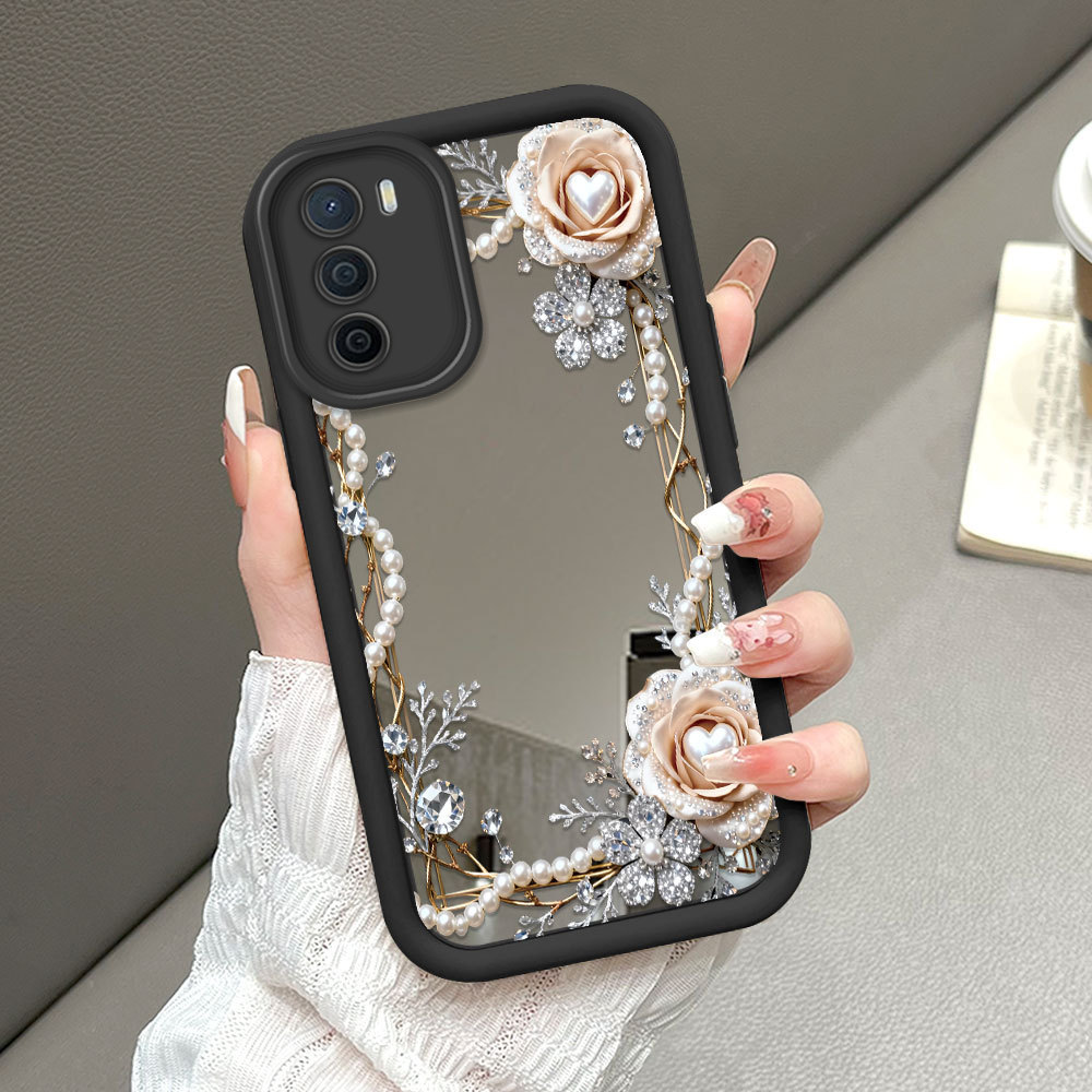 Casing Hp Untuk OPPO A16 A16S A54S Cassing Soft Cesing Mirror JZ Flower Diamond 1735 TY Softcase Sil