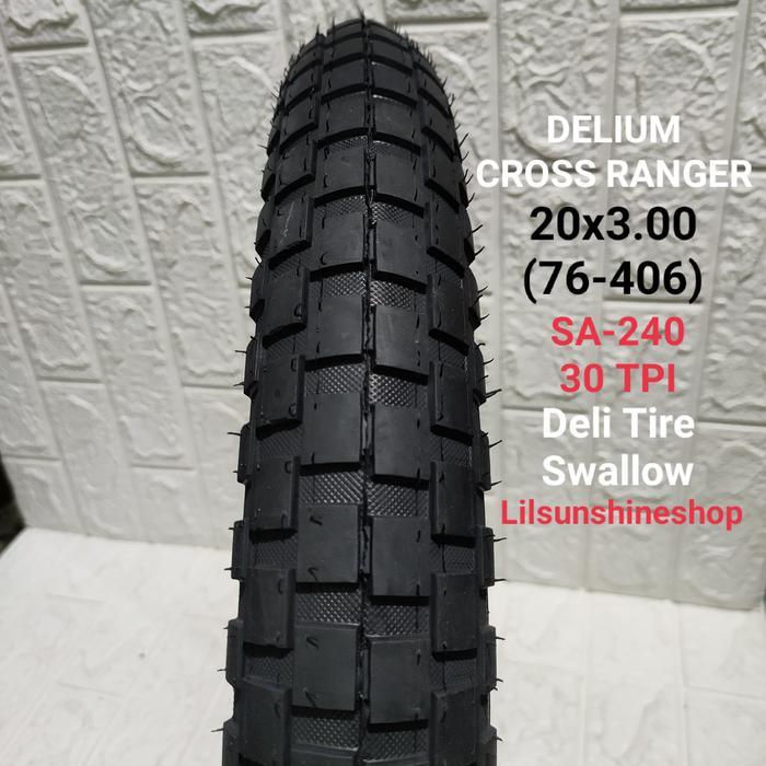 Ban Luar Sepeda BMX 20 x 3.00 DELIUM Cross Ranger Deli Tire SA-240 Ban Besar 20x300