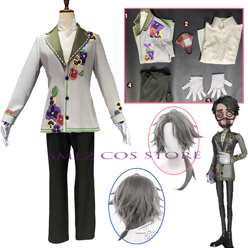 Survivor Embalmer Cosplay Game Identity V Cosplay Aesop Carl Costume Men Printed Flower Suit Uniform