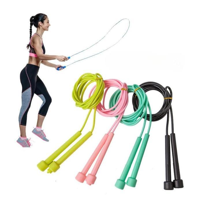 Lompat Tali PVC Tali Skipping Rope Lompat Tali Alat Olahraga Handle PVC Anti Slip Otot Outdoor