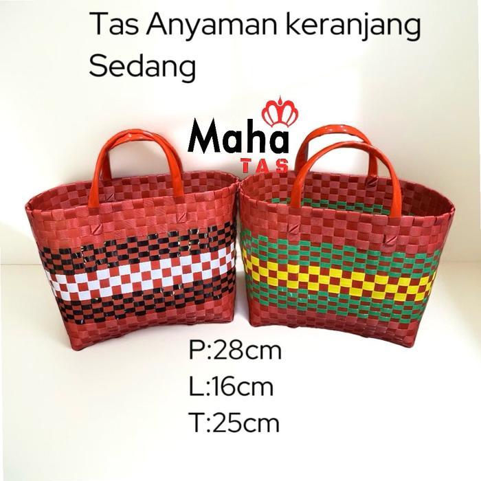 Tas Anyaman keranjang/tas belanja pasar/tas hajatan Plastik