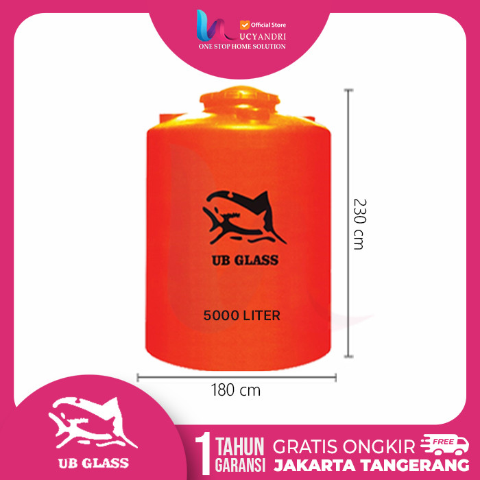 Tangki Air UB Glass TP 5000 Toren Tandon Plastik